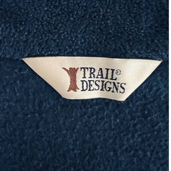 Trail Designs Navy Blue Mock Neck Full Zip Fleece Vest  Zippered Pockets XL - Picture 6 of 10